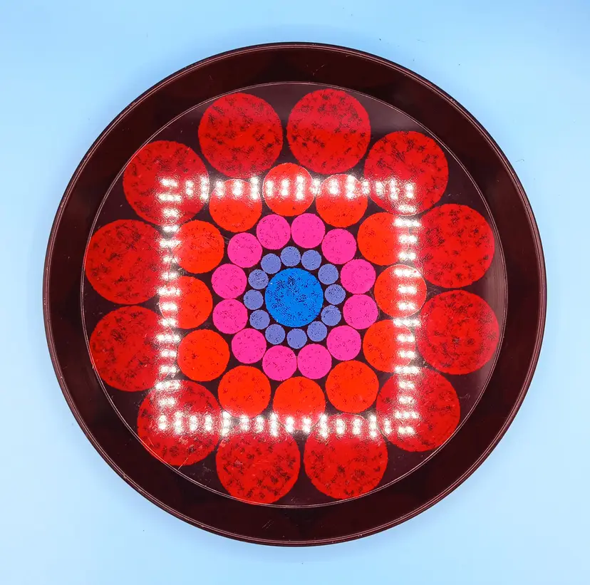 Vintage Worcester Ware Groovy Psychedelic Metal Serving Tray, 1960s