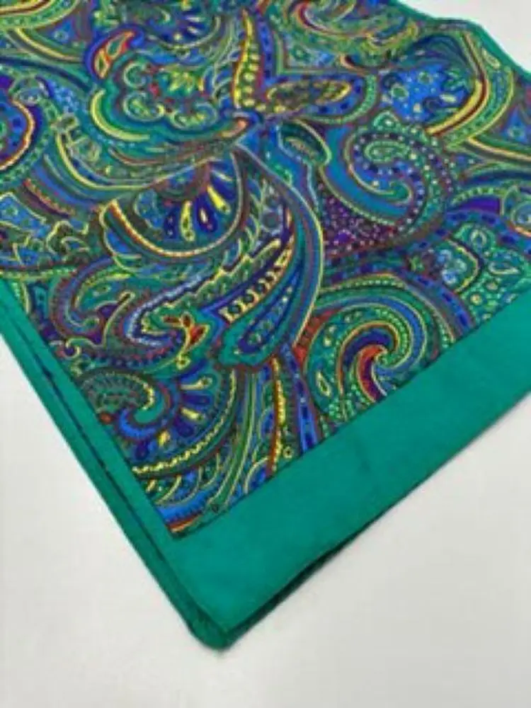 Green blue paisley scarf