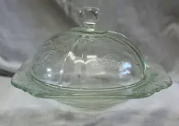 Vintage Indiana Glass  Madrid Etched Covered Butter Dish