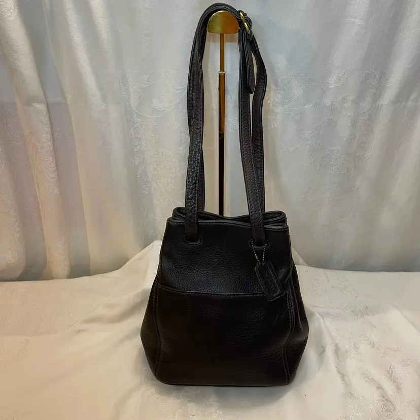Coach Sonoma Vintage Small Petite Black Pebbled Leather Convertible Bucket Shoulder Crossbody