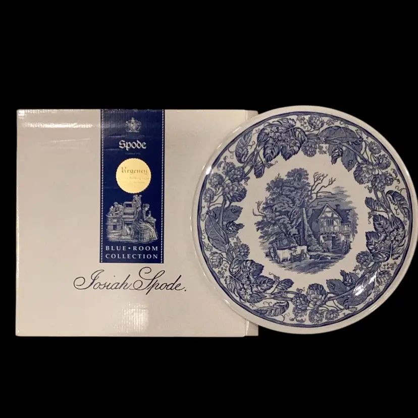 Vintage ‘Rural Scenes’ The Spode Blue Room Collection Made In England Boxed 11.5 Inches Diameter