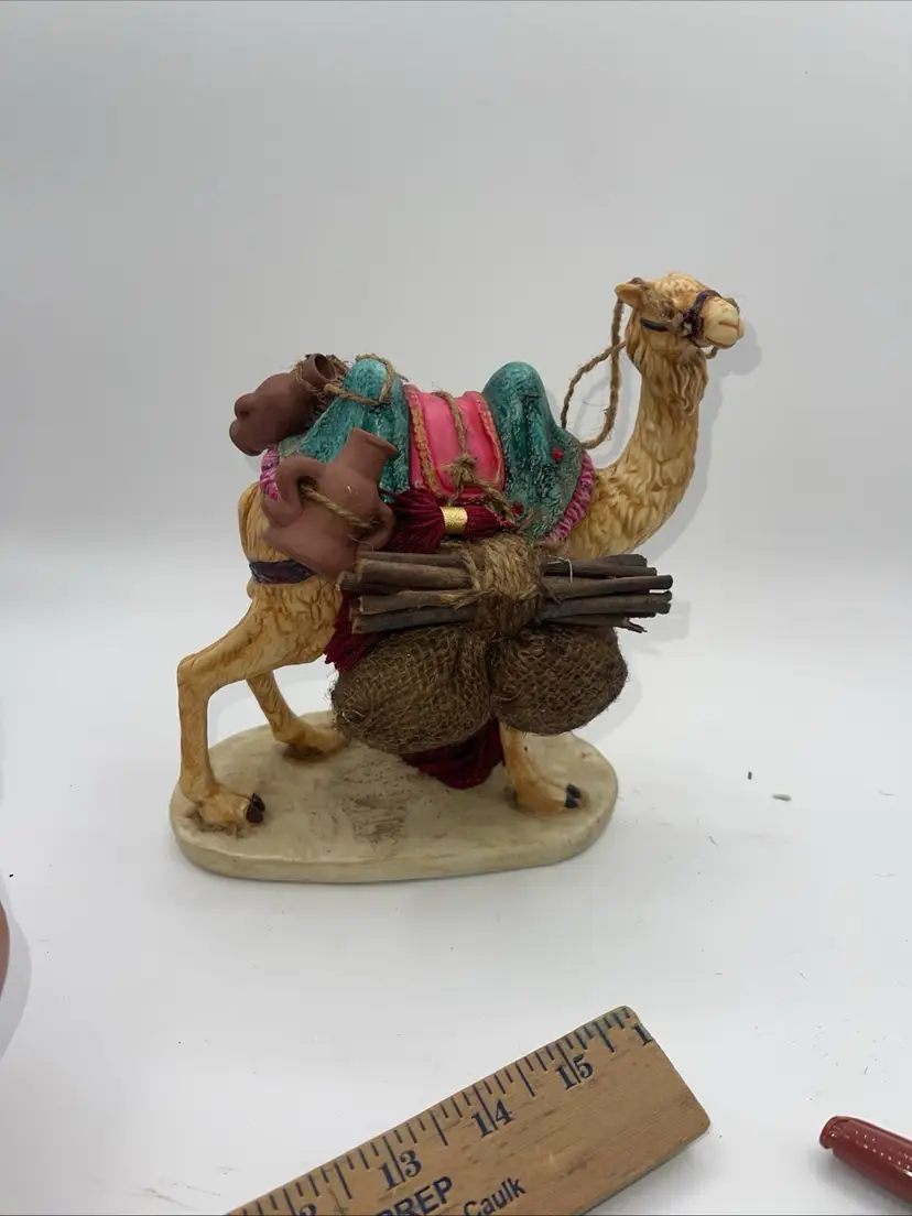 Hand Painted Vintage Nativity Camel 14” scale Unique 7” X 8”