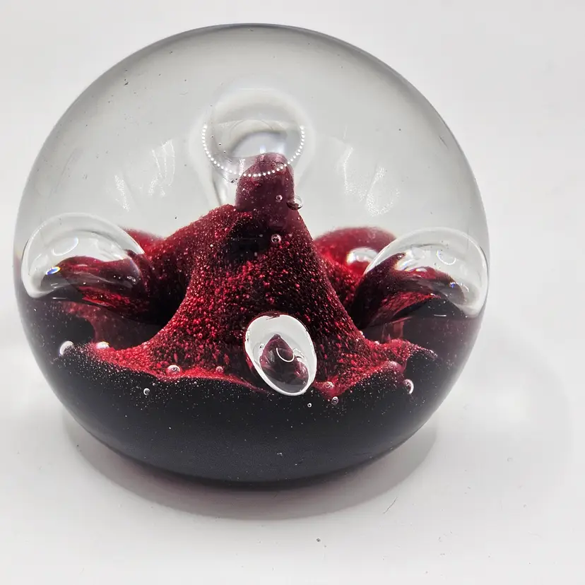 Caithness paperweight miniature moonflower 2" Vintage scotland