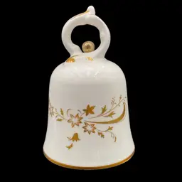 Vintage Royal Doulton Bone China Bell, Gold Design & Trim, England, 3" tall