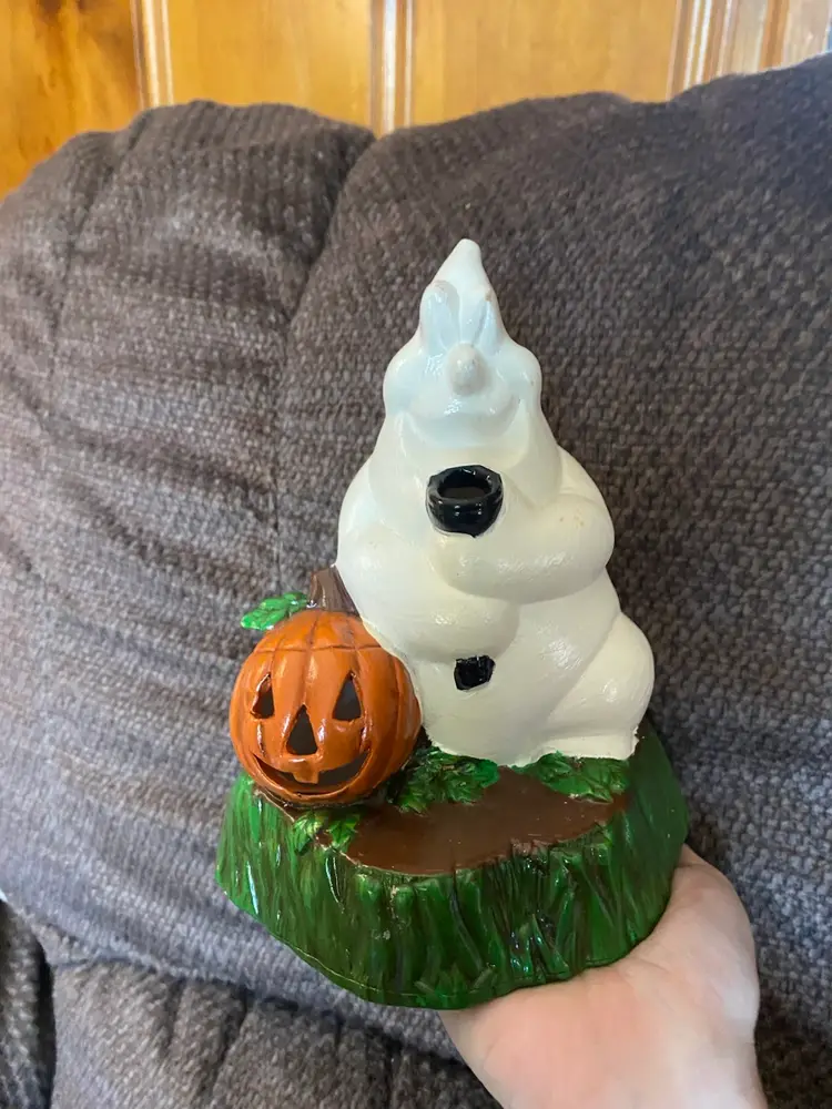 Ceramic Ghosted Decor (needs Candle) 5 1/2” X 5” X 6 1/2”