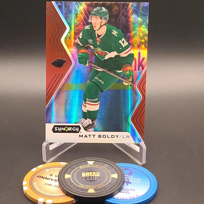 Matt Boldy 2024-25 Upper Deck Synergy Hockey Red Parallel Unscratched Bounty Redmeption Card #38 (Will Scratch & Provide Code Prior To Shipping If Requested) - Minnesota Wild
