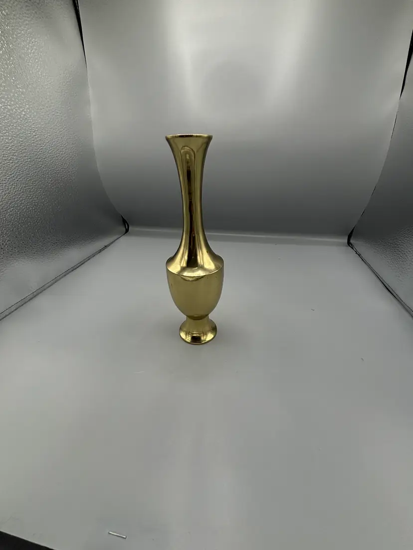 Vintage solid brass bud vase
