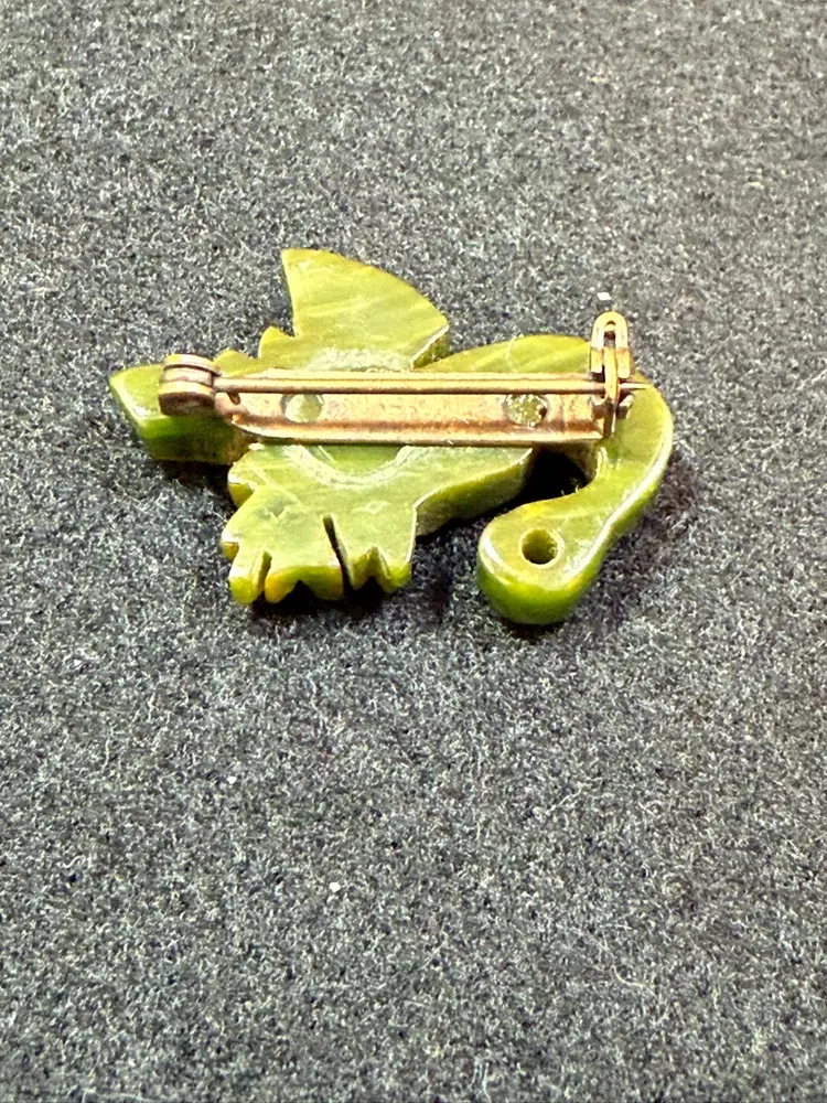 Bakelite Carved Dragon Brooch