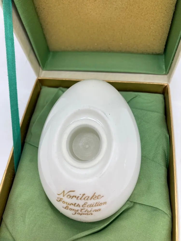 1974 Noritake Bone China Egg Fourth Edition Easter Basket Japan Original Box