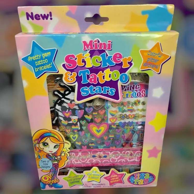 Lisa Frank Mini Sticker & Tattoo Stars Velvet Stickers Glitter Tattoos