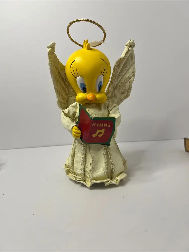 VINTAGE 1996 WARNER BROS. EXCLUSIVE TWEETY BIRD ANGEL CHRISTMAS TREE TOPPER