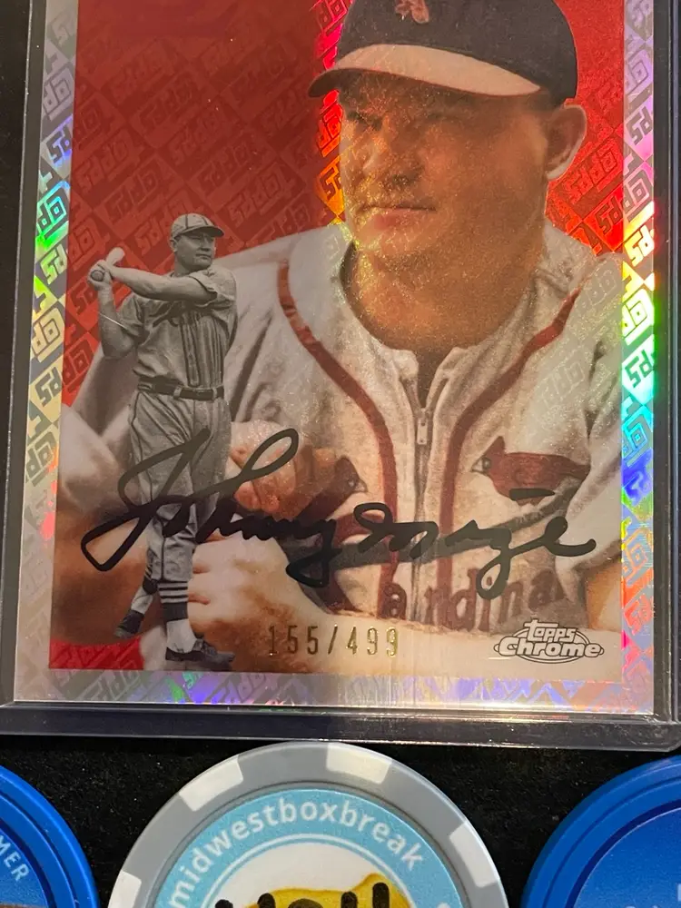 2023 Topps Chrome Platinum Johnny Mize 155/499 Topps Logo refractor