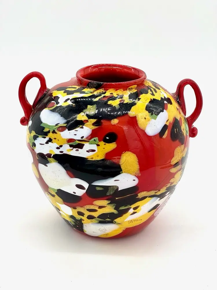 Vase Gorgeous Heavy Splatter Multi Color