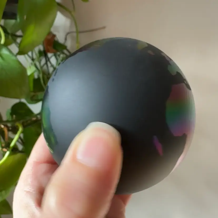 Iridescent / Black Matt Frosted Earth Paper Weight