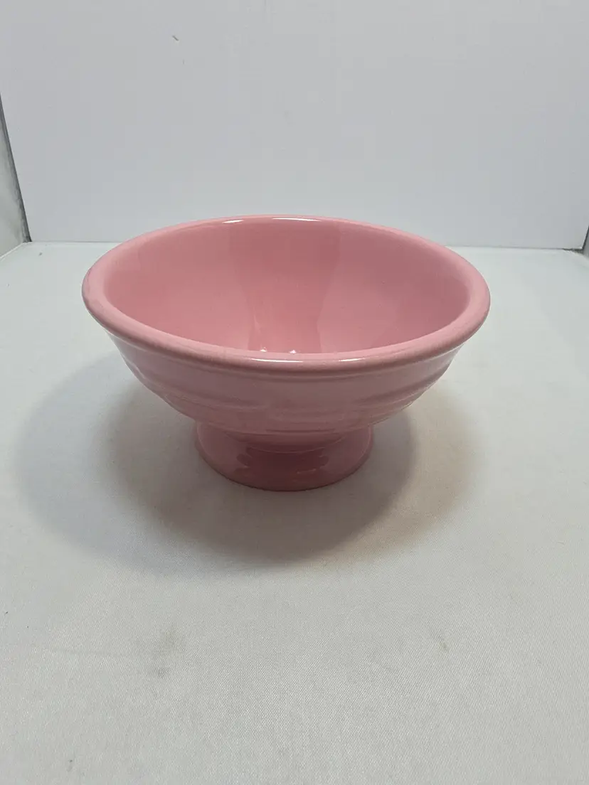 Longaberger Woven Traditions Footed Ice Cream Bowl Pink 5"(N)