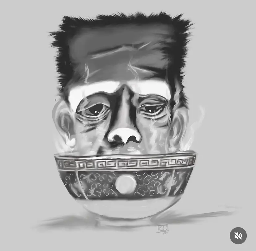 MADE BY ME: 8x8 Archival Print Of My Digital Artwork- “Frankie Soup” Frankenstein - Halloween Or Every Day Wall Art. Great For Gallery Wall. Created On My iPad Using Procreate - Not AI