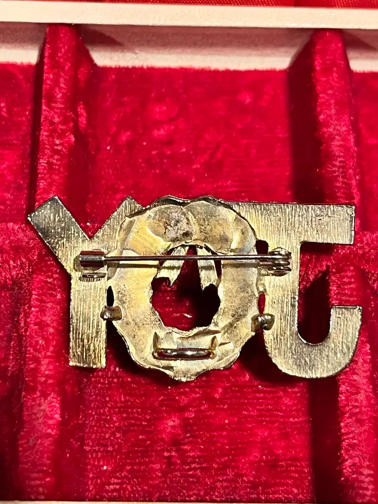 Vintage Joy Enamel Wreath Brooch