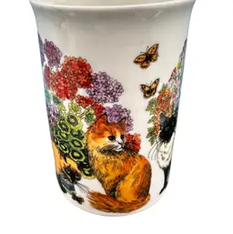 Dunoon Scotland SOPHISTICATS Cats Flower and butterflies  Mug by Sue Scullard.