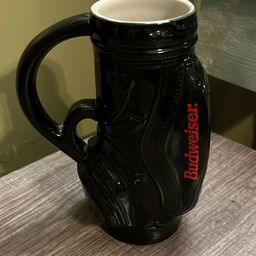 #01 BUDWEISER~GOLF BAG STEIN~Ceramic~BUD King Of Beers~Made In Brazil~1993