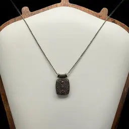 Vintage 925 Sterling Silver & Marcasite Filigree Pendant On 925 Italy Necklace