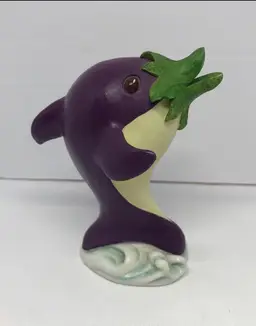 Enesco Home Grown Eggplant Dolphin Figurine