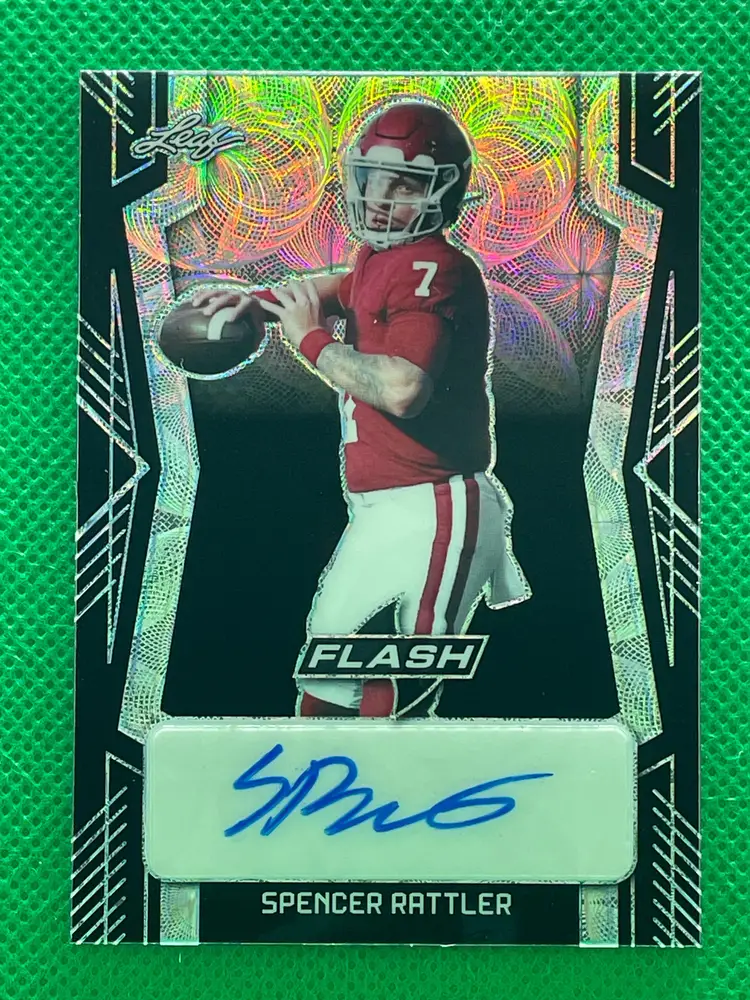 Spencer Rattler 2022 Leaf Flash Autographs Kaleidoscope Black #BA-SR1 3/7 New Orleans Saints