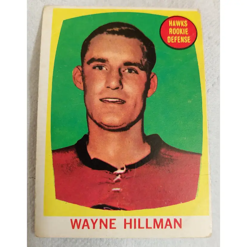 1961-62 Topps NHL Hockey #38 Wayne Hillman EX+/NM- Chicago Black Hawks Rookie RC