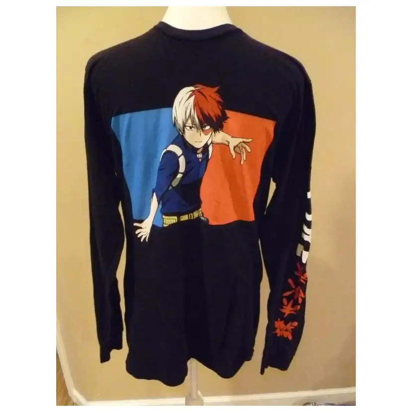 My Hero Academy Fire & Ice TodoRoki Longsleeve Shirt Medium