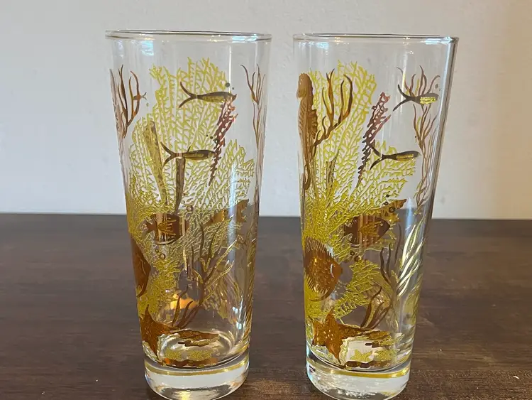 Bartlett Collins Under The Sea Highball Glasses