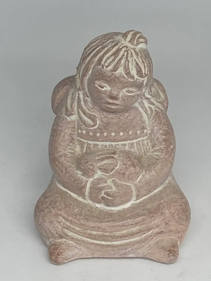 Isabel Bloom 1995 "Girl Angel Holding Bunny Rabbit" Sculpture