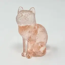 Mosser Peachblo light pink peach sitting cat glass figurine