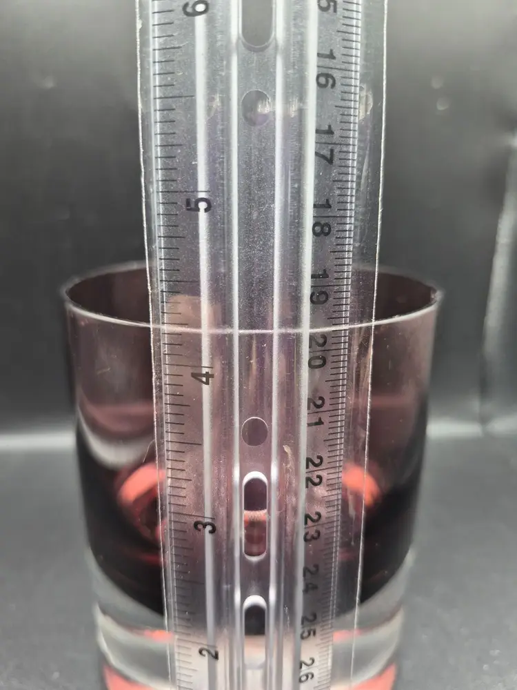 Vtg Block Crystal Poland Amethyst Purple Bubble Glass Tumbler 4.5" Handcrafted