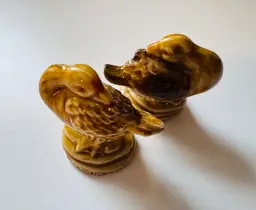 Set of 2 Vintage Red Rose Tea Duck Figurines