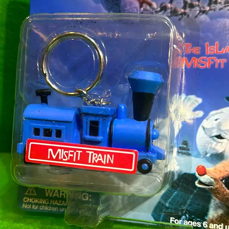 Limited edition, misfit train keychain from Rudolph, the rednosed reindeer