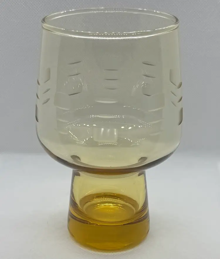 Set of 6 Vintage Amber Libbey Beer Glasses