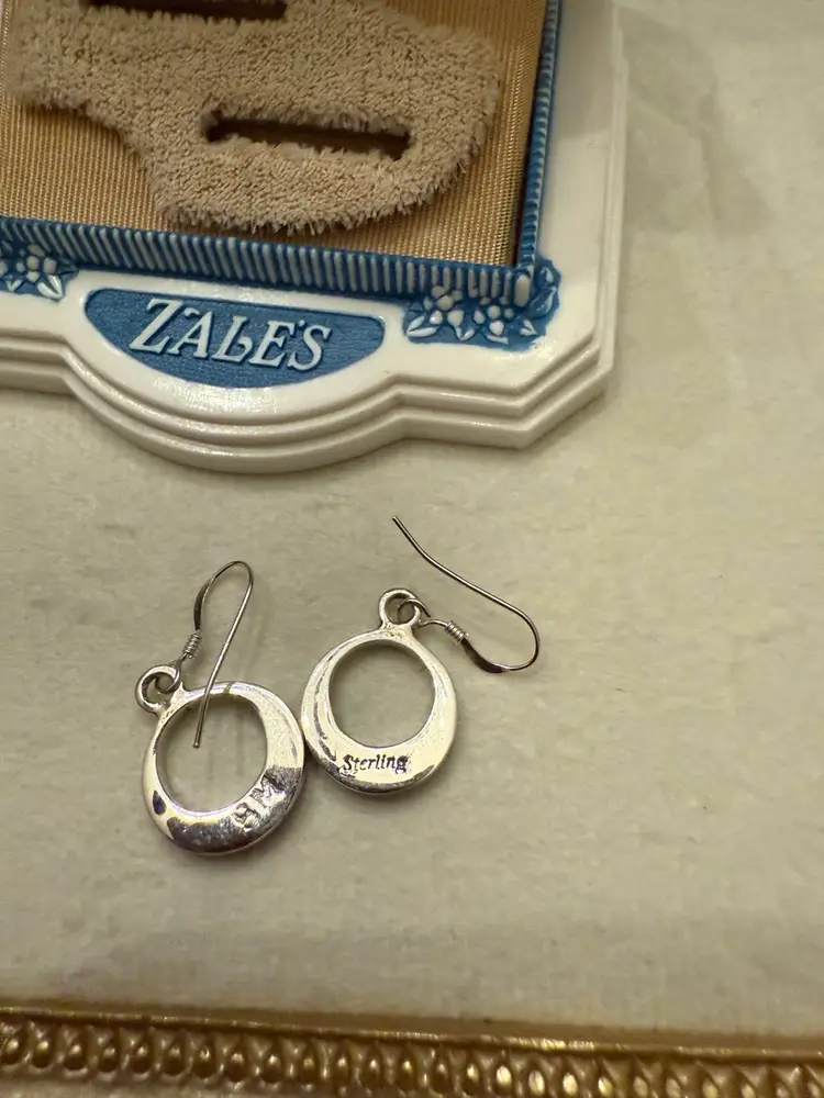 Sterling Onyx Opal Inlay Earrings