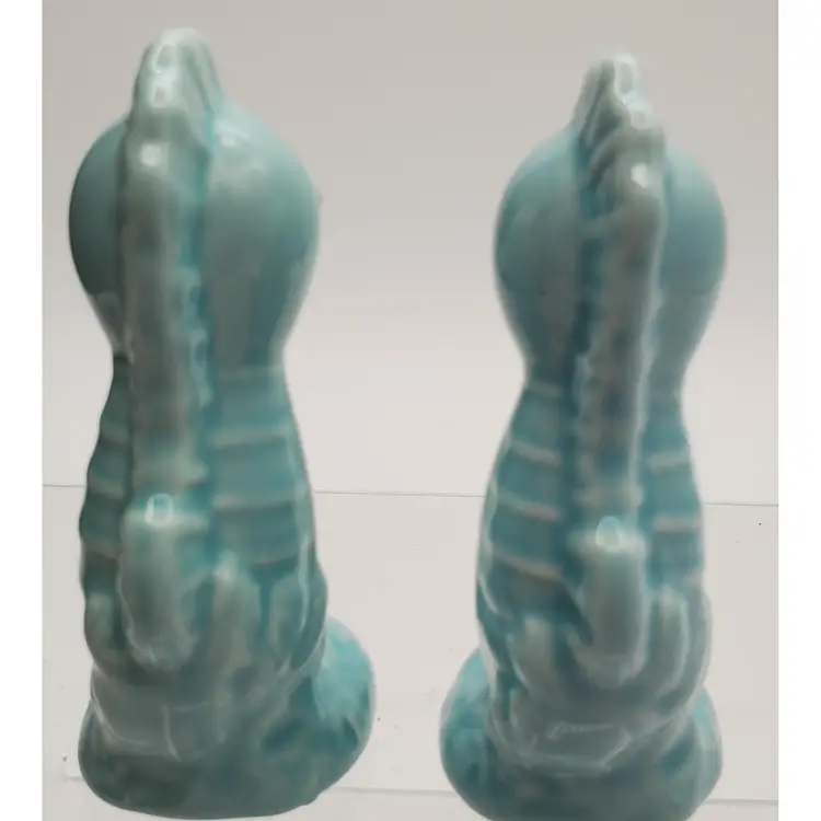 Vintage Blue Seahorse Salt and Pepper Shakers