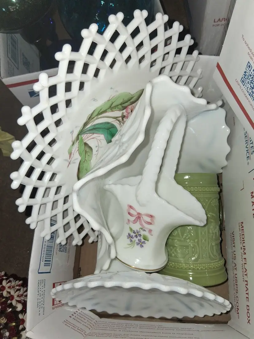 MILK GLASS #1 Boxed Lot