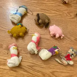 Crocheted Handmade Ornaments Pick One approximately 2” x 3 1/2”