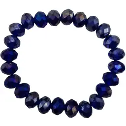 Faceted blue glass stretch bracelet 2 1/2-3"