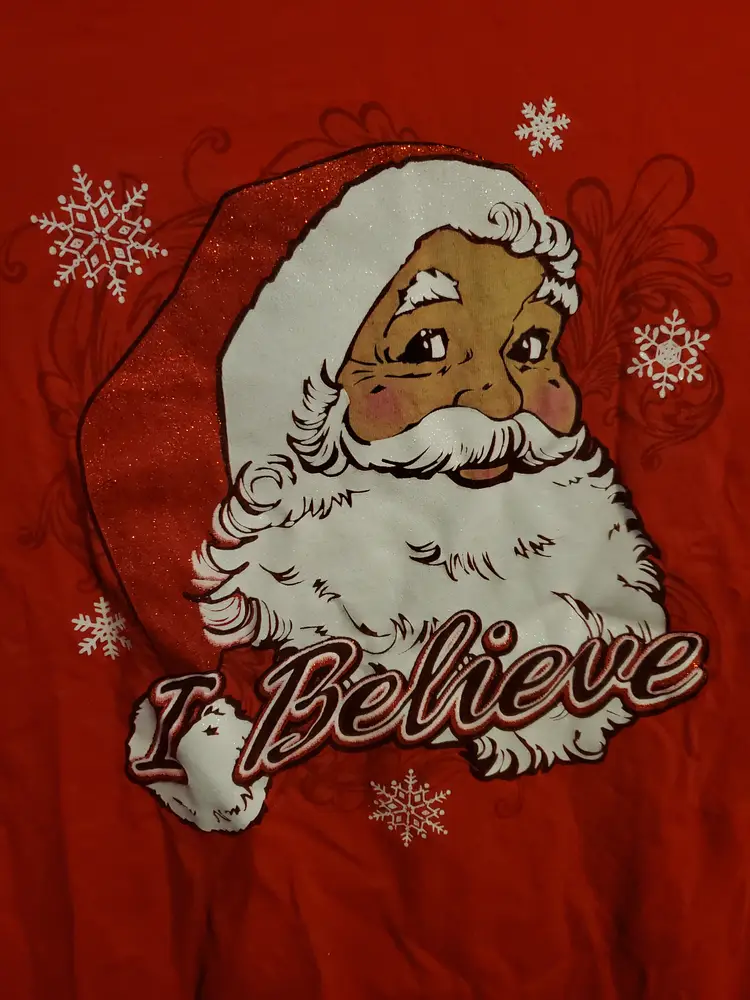 I Believe Santa Long Sleeve Shirt Size 2XL/2XG (18W-20W) ~ FREE SHIPPING