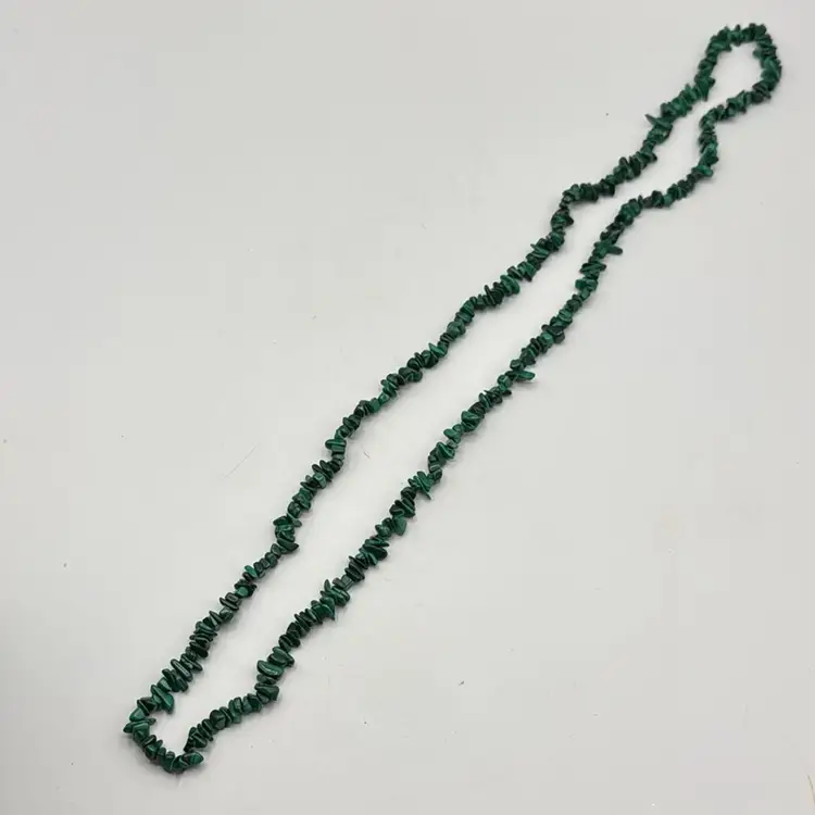 Malachite Chip Necklace Smaller Chunks  18”