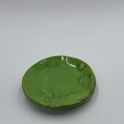 Green Pottery Round Trinket Dish