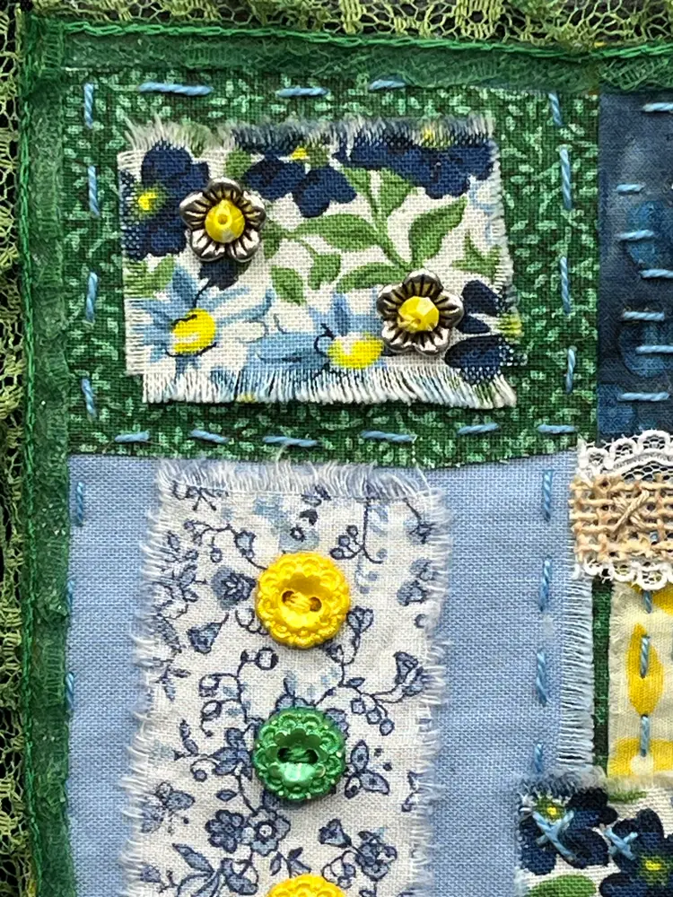 Made By Me Handsewn fabric collage "Little Things"