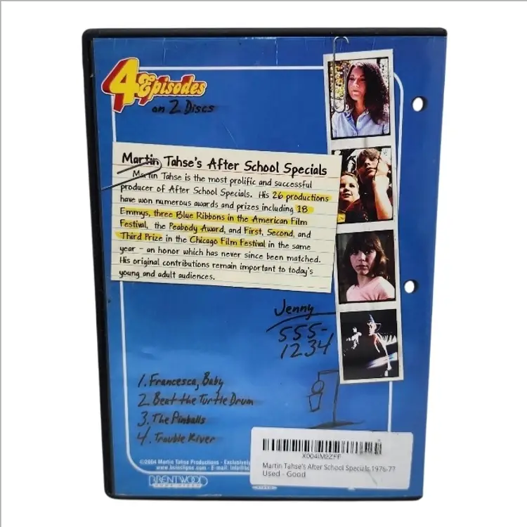 After School Specials 1976-77 Martin Tahse 2 Disc Dvd Set (4-Movies Total)