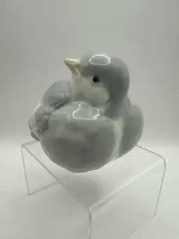 Vintage OMC Otagiri Blue Gray Bird Sparrow Bird Figurine Japan 3 in Tall