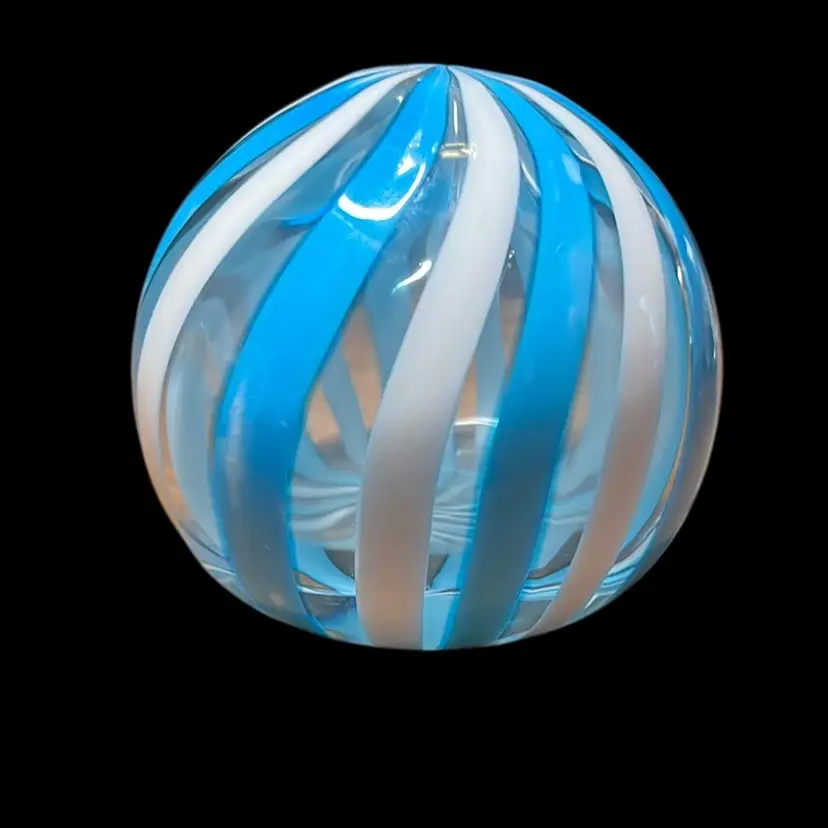 05a. Blue Swirl Paperweight 3” Tall