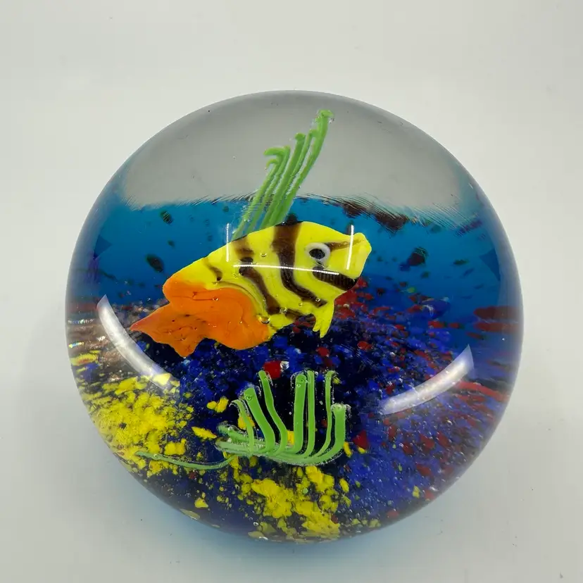 Murano Art Glass Tropical Fish Paperweight Ocean Aquarium