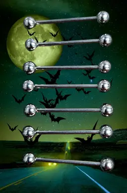 7 Surgical Steel Barbell 14GA Length 7/8" Tongue Or Nipple Ring Body Jewelry