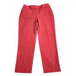 NWT The Loft Womens Riviera Pant Cropped Curvy Sz 2 Pink Coral Mid Rise Stretch